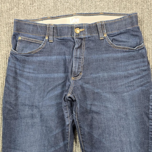 Lee Jeans Mens 36x30 Blue Straight Fit Motion Flex Denim Five Pocket 102162030 - Picture 1 of 14